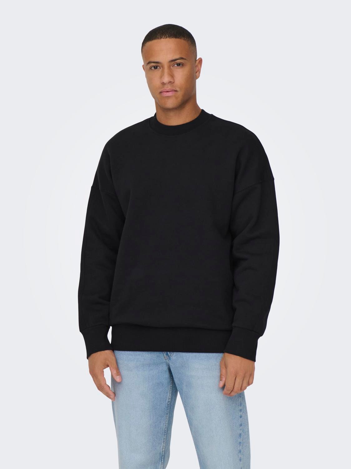 ONLY & SONS Relaxed Fit Hoodie Sweatshirt -Black - 22026662