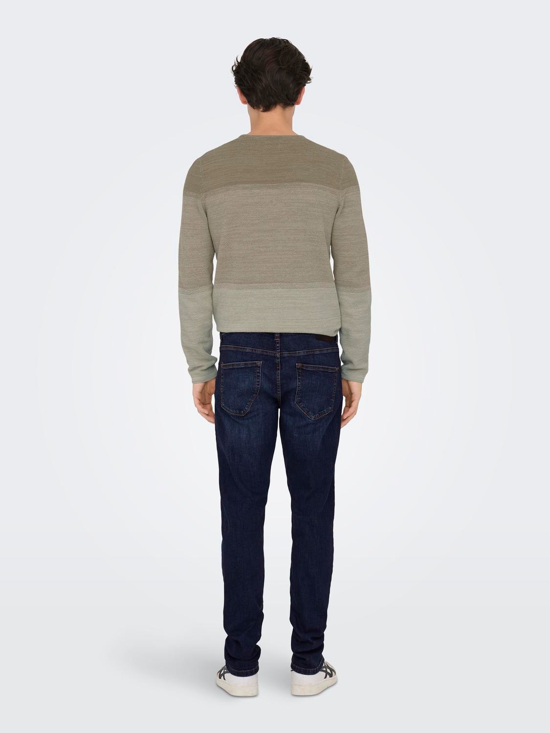 ONLY & SONS Regular Fit Mid waist Jeans -Dark Blue Denim - 22026752
