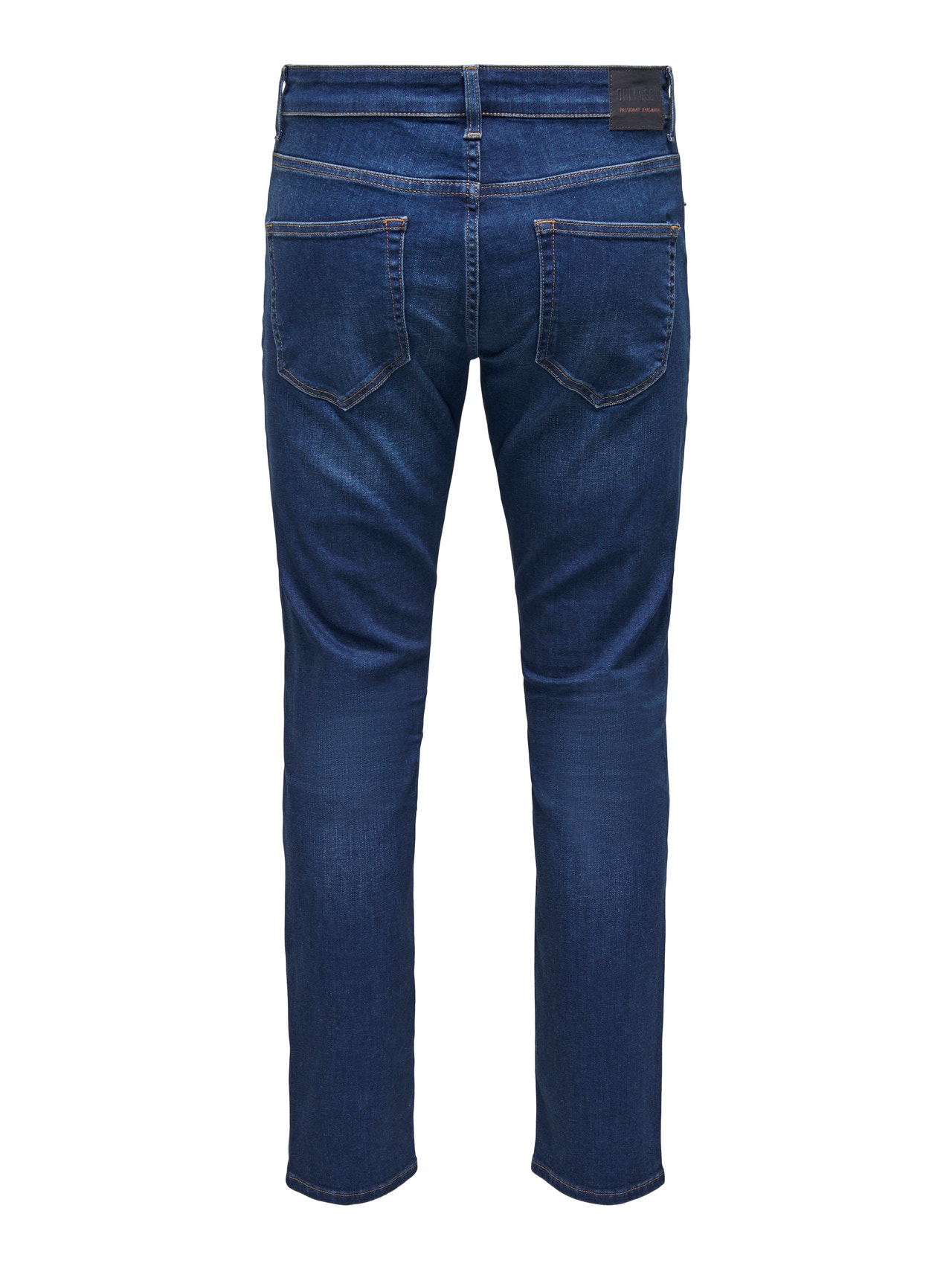 ONLY & SONS Normal passform Medelhög midja Jeans -Dark Blue Denim - 22026776