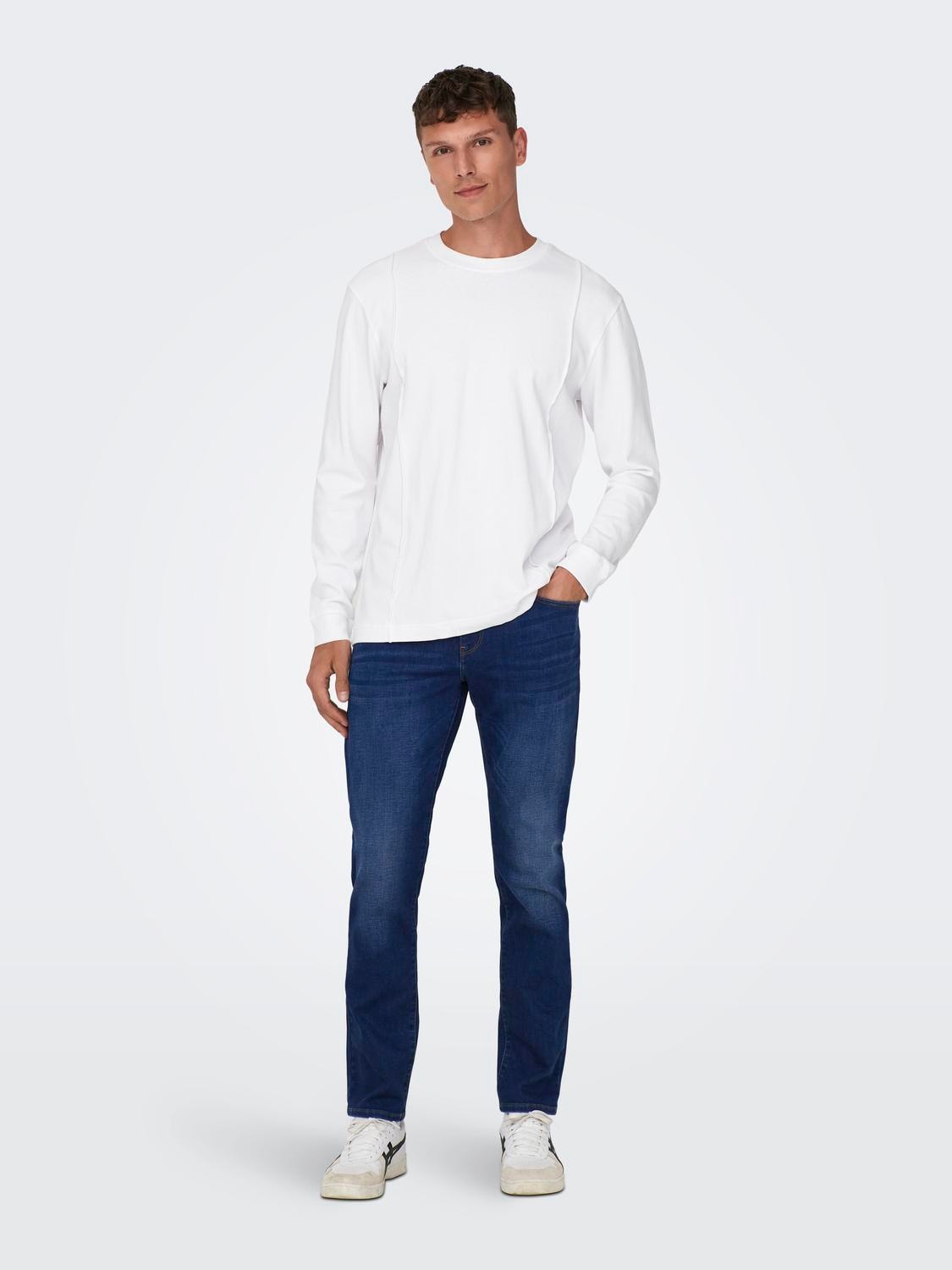 ONLY & SONS Regular Fit Mid waist Jeans -Dark Blue Denim - 22026776