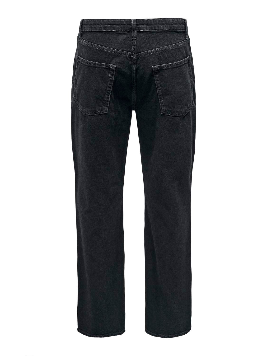 ONLY & SONS Lös passform Jeans -Washed Black - 22026778