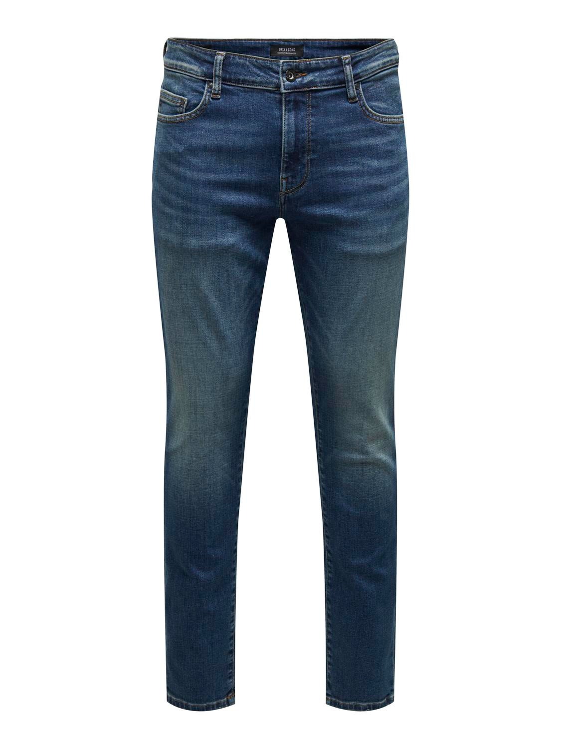ONLY & SONS Krój slim Jeans -Dark Medium Blue Denim - 22026817