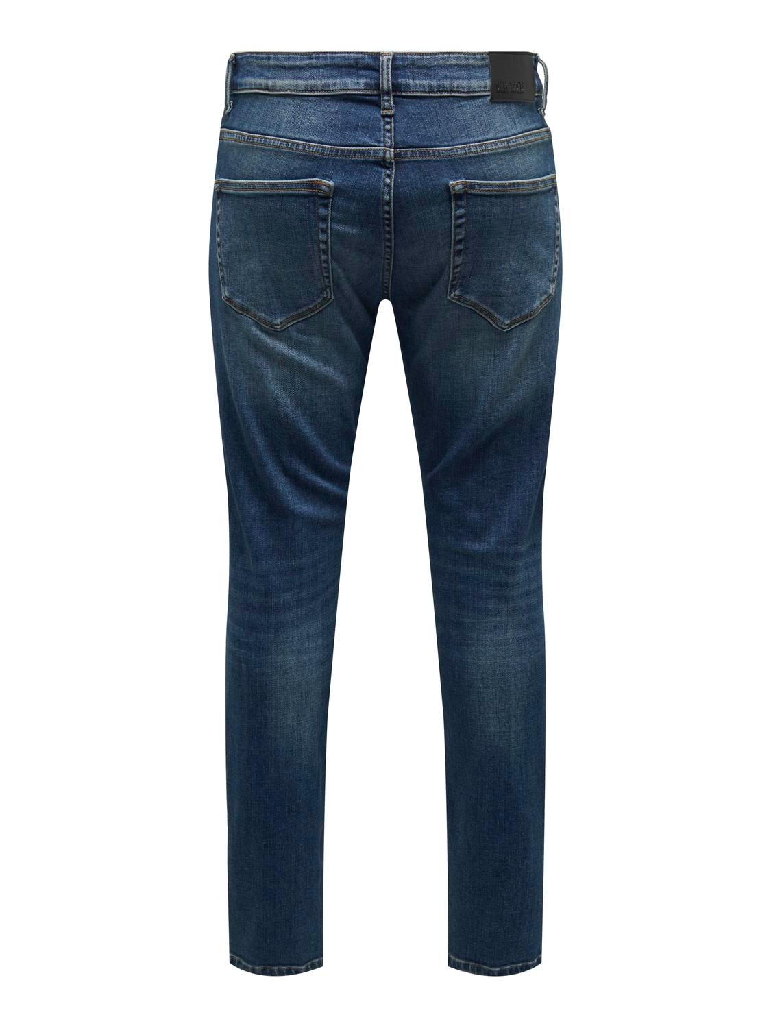 ONLY & SONS Krój slim Jeans -Dark Medium Blue Denim - 22026817
