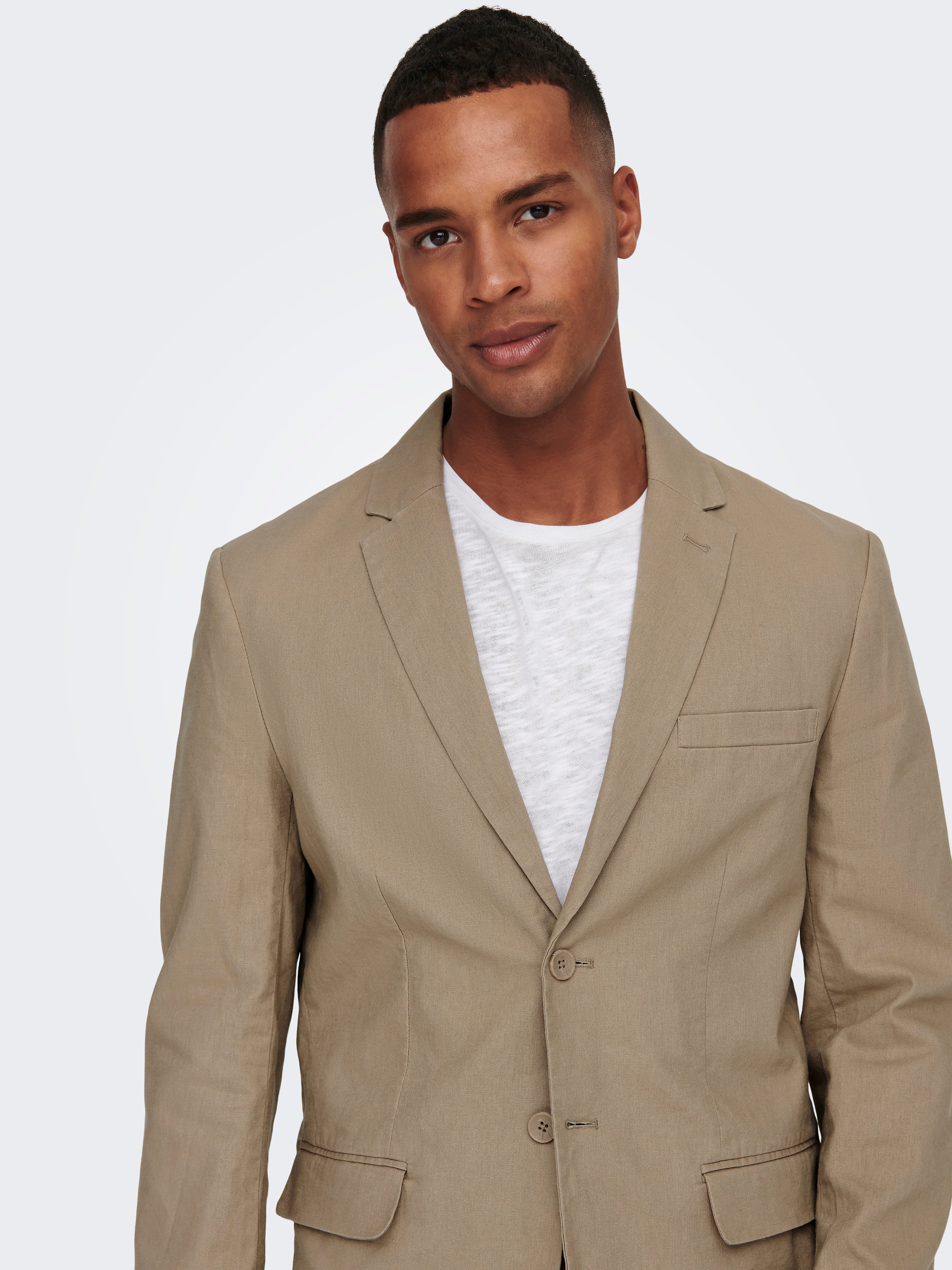 Linen grey blazer sale