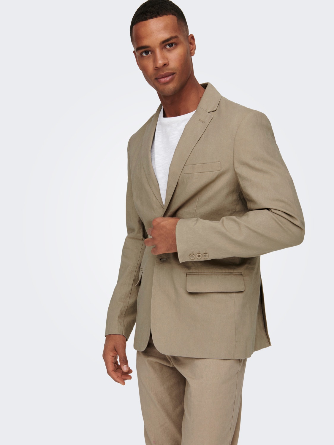 ONLY & SONS Blazers Slim Fit Col à revers -Chinchilla - 22026907