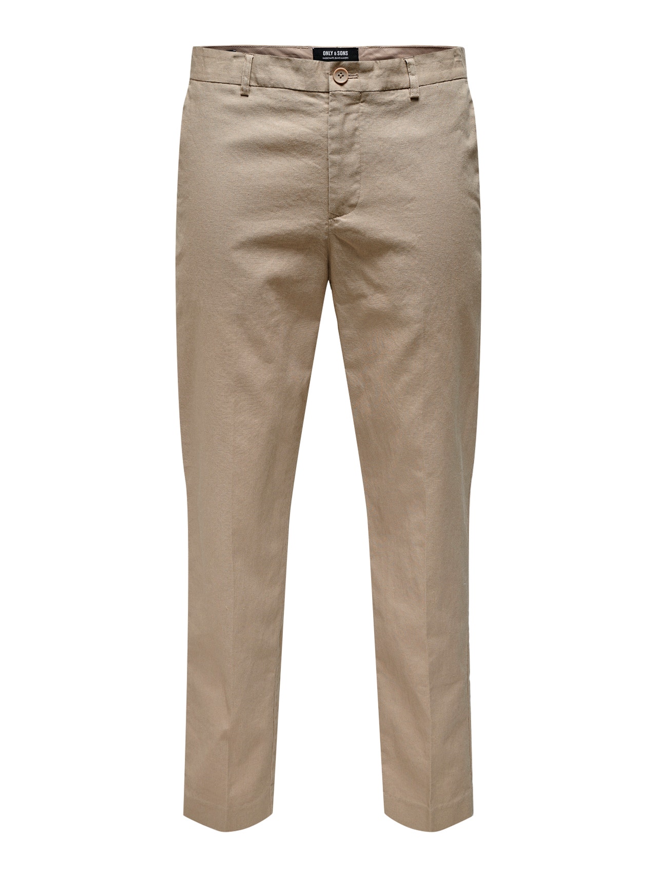ONLY & SONS Slim Fit Mid rise Tailored Trousers -Chinchilla - 22026908