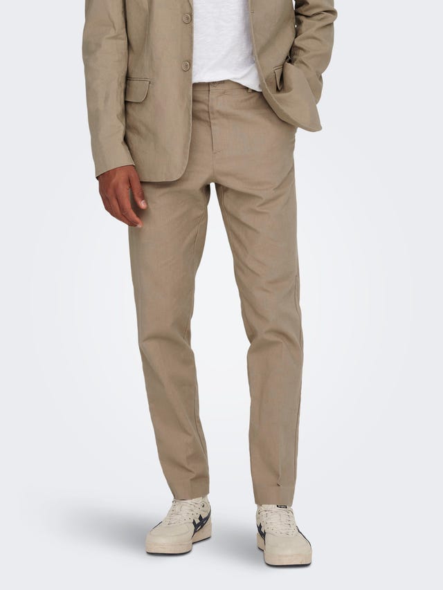 ONLY & SONS Linen blend chinos - 22026908