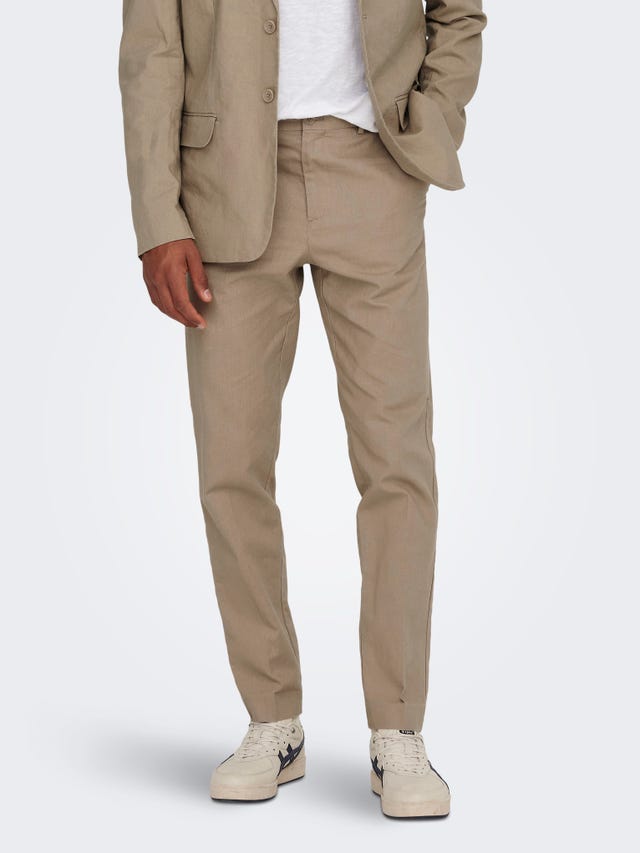 ONLY & SONS Slim Fit Mid rise Tailored Trousers - 22026908