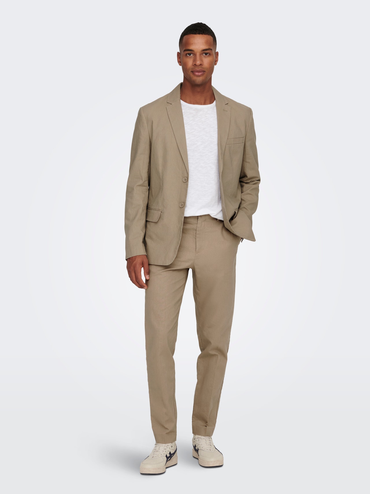 ONLY & SONS Linen blend chinos -Chinchilla - 22026908