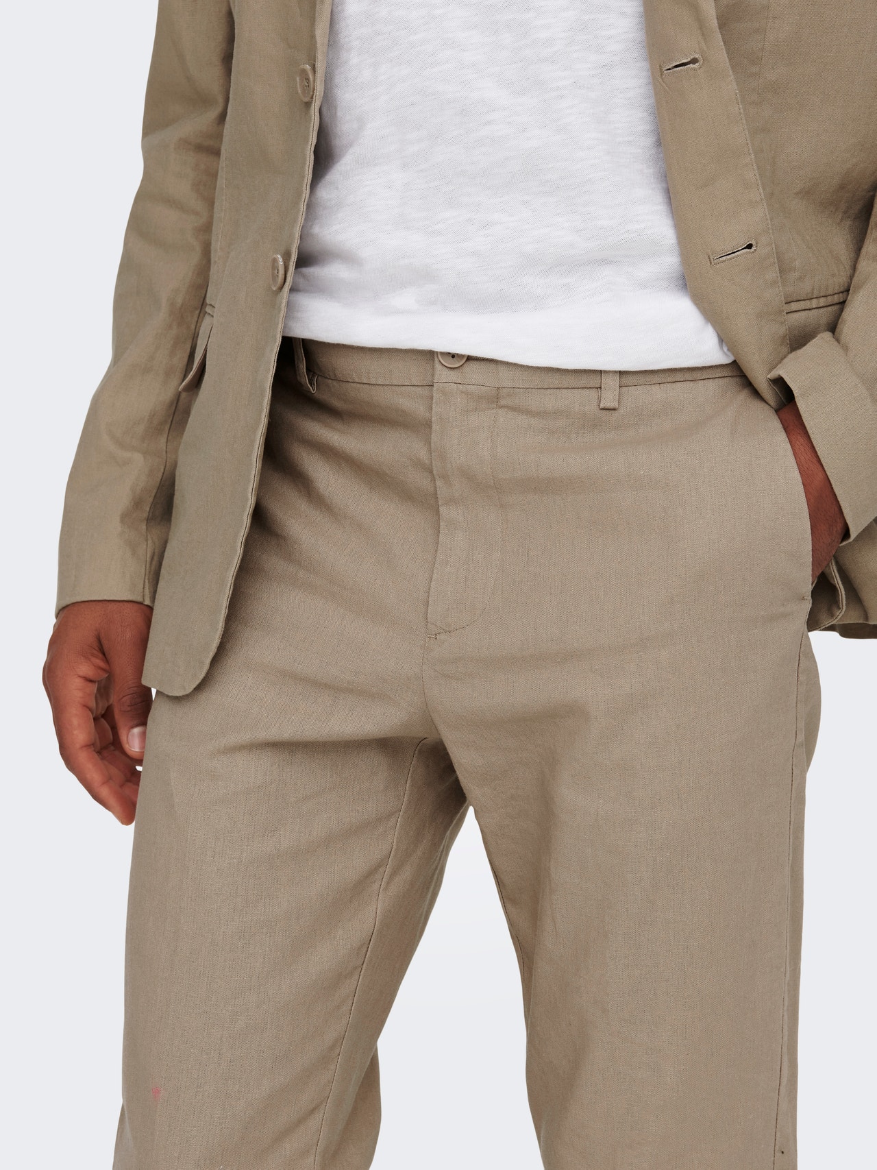 ONLY & SONS Pantalons de tailleur Slim Fit Taille moyenne -Chinchilla - 22026908