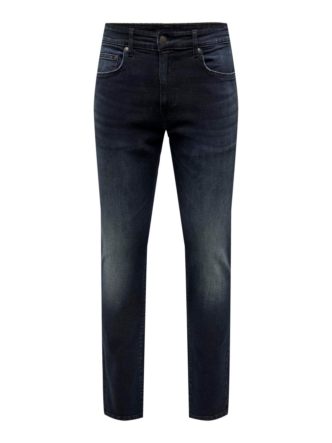 ONLY & SONS Jeans Slim Fit Taille basse -Blue Black Denim - 22026921