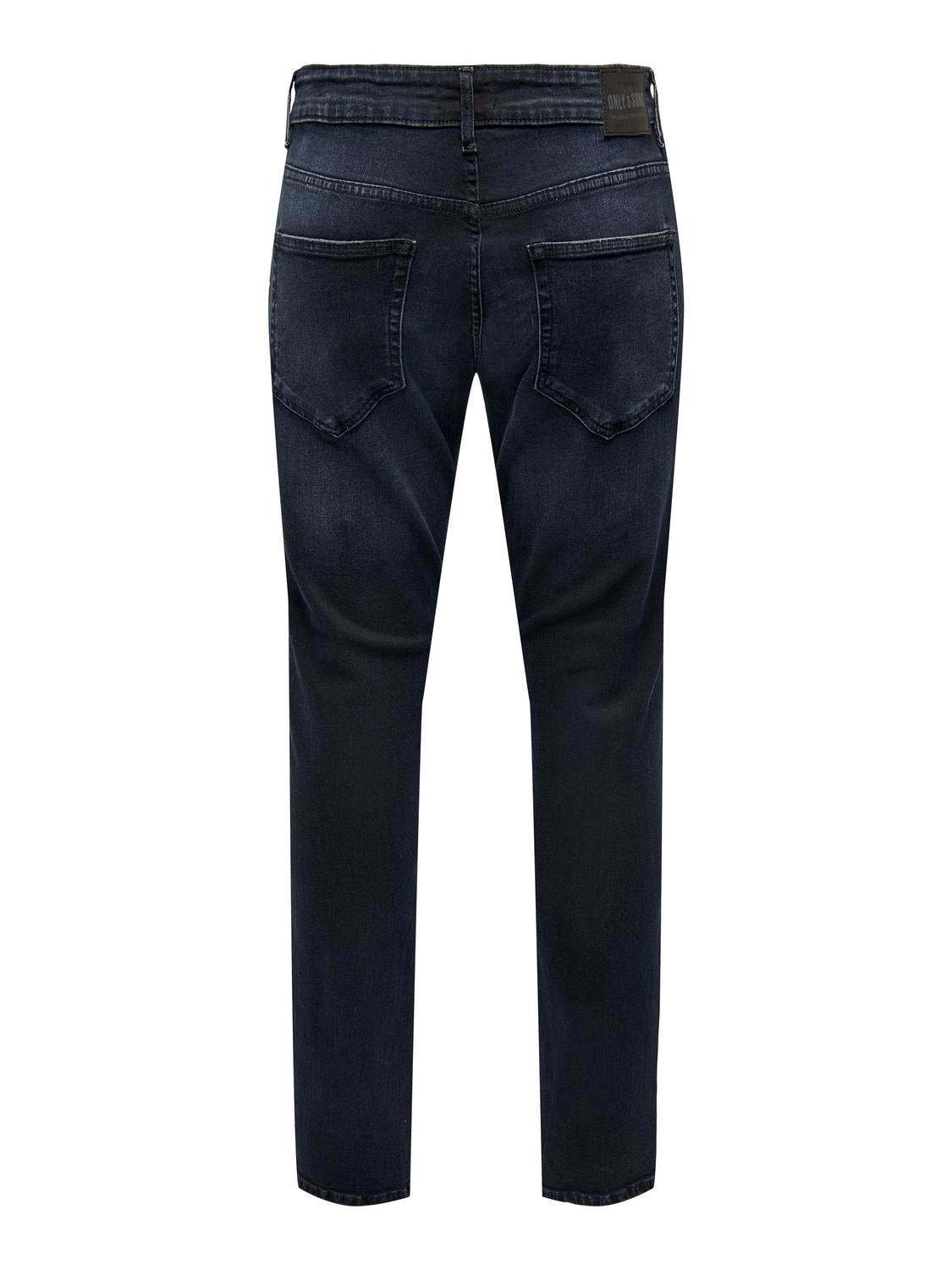 ONLY & SONS Jeans Slim Fit Taille basse -Blue Black Denim - 22026921