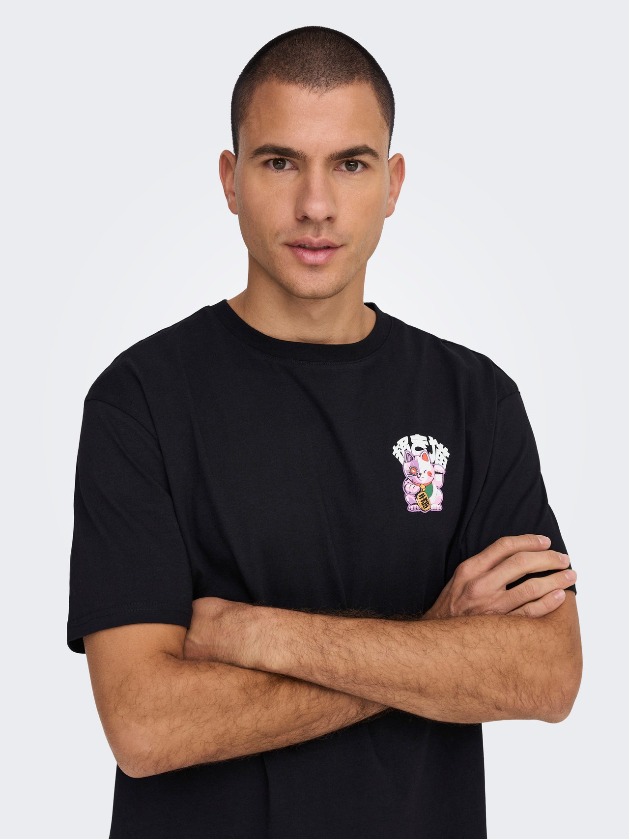 ONLY & SONS Relaxed Fit O-Neck T-Shirt -Black - 22026954