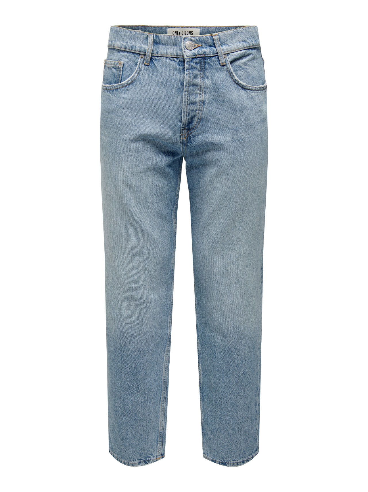 Only & Sons Edge loose fit jeans in light wash