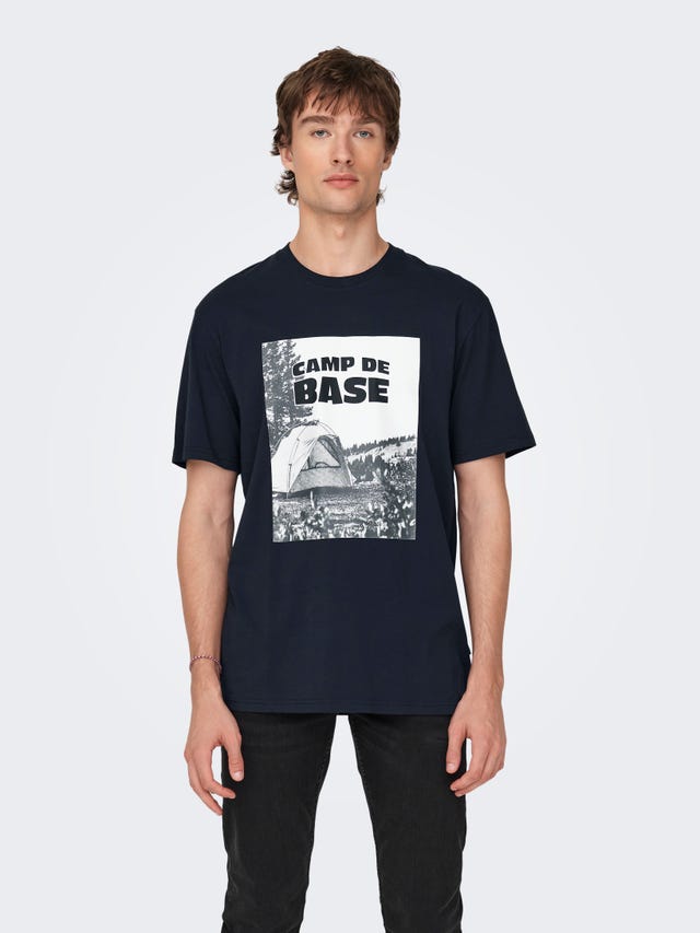 ONLY & SONS o-hals t-shirt med print - 22027005