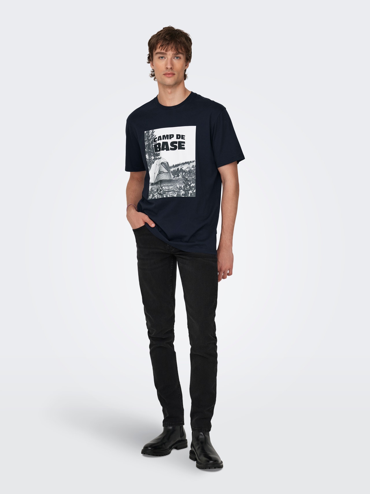 ONLY & SONS T-shirts Regular Fit Col rond -Dark Navy - 22027005