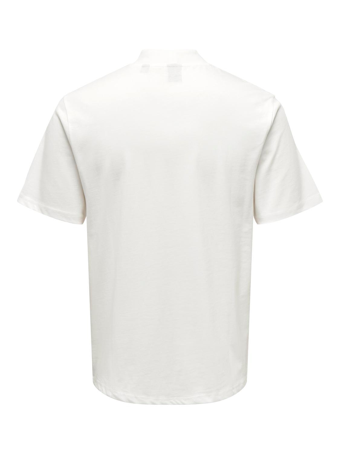ONLY & SONS Regular Fit O-hals T-skjorte -Cloud Dancer - 22027086
