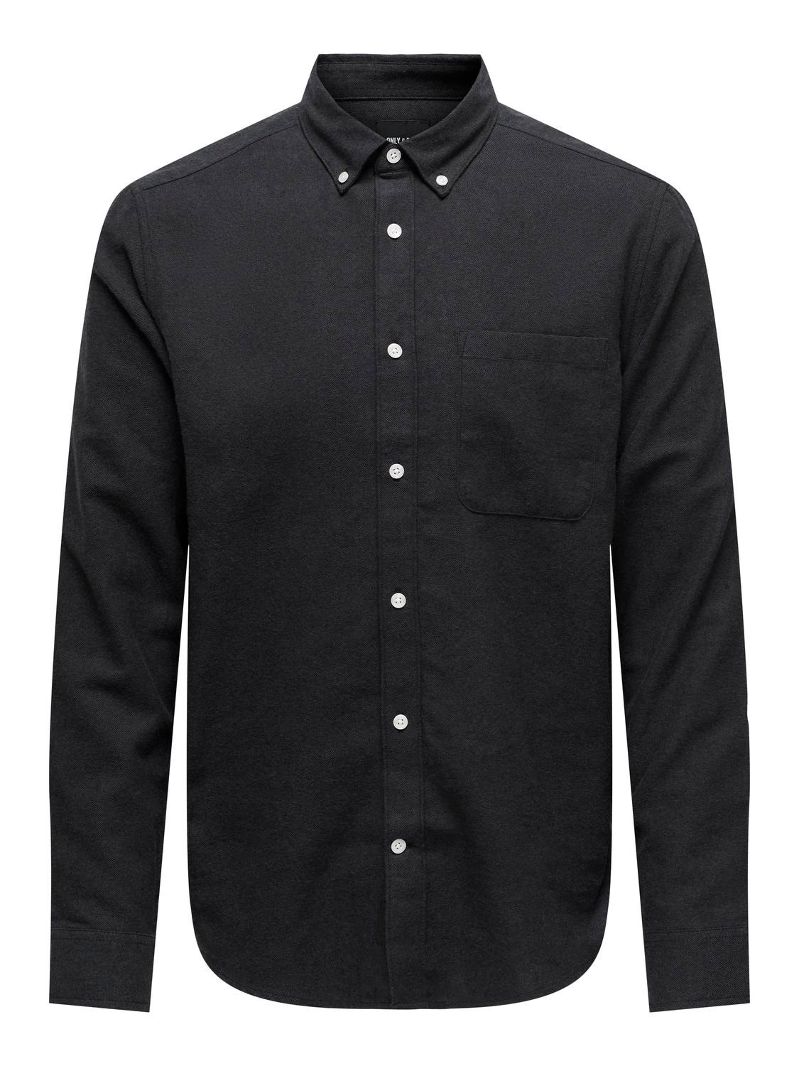 ONLY & SONS Chemises Slim Fit Col chemise -Black - 22027307