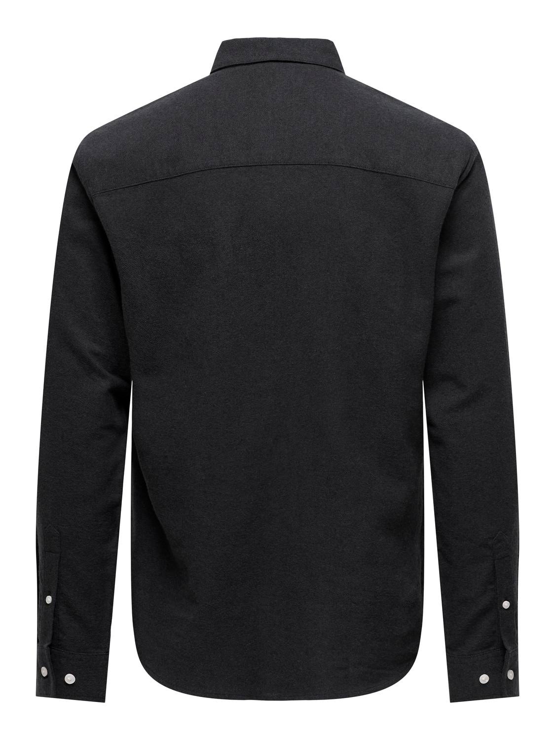 ONLY & SONS Slim Fit Shirt collar Shirt -Black - 22027307