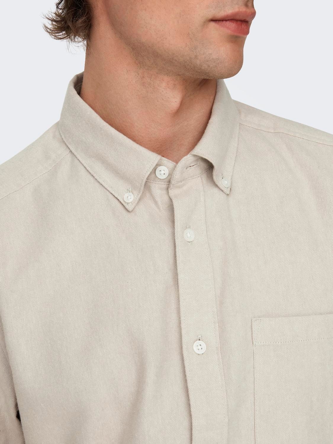ONLY & SONS Slim fit Overhemd kraag Overhemd -Silver Lining - 22027307