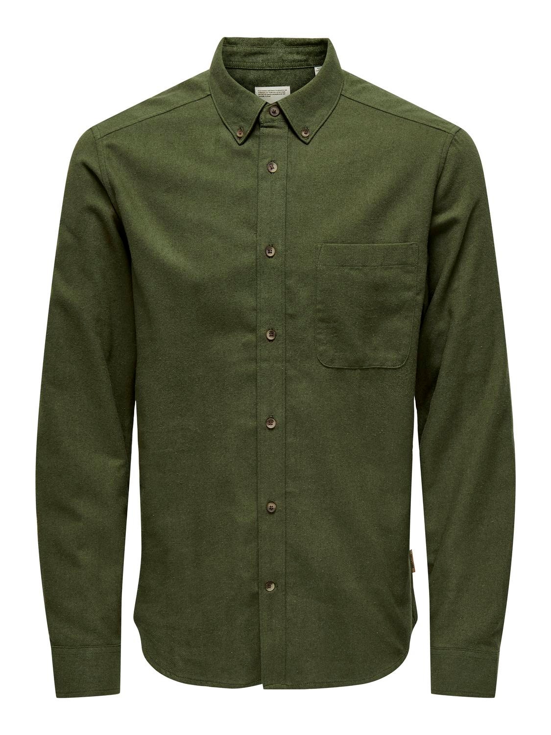 ONLY & SONS Slim fit Overhemd kraag Overhemd -Forest Night - 22027307