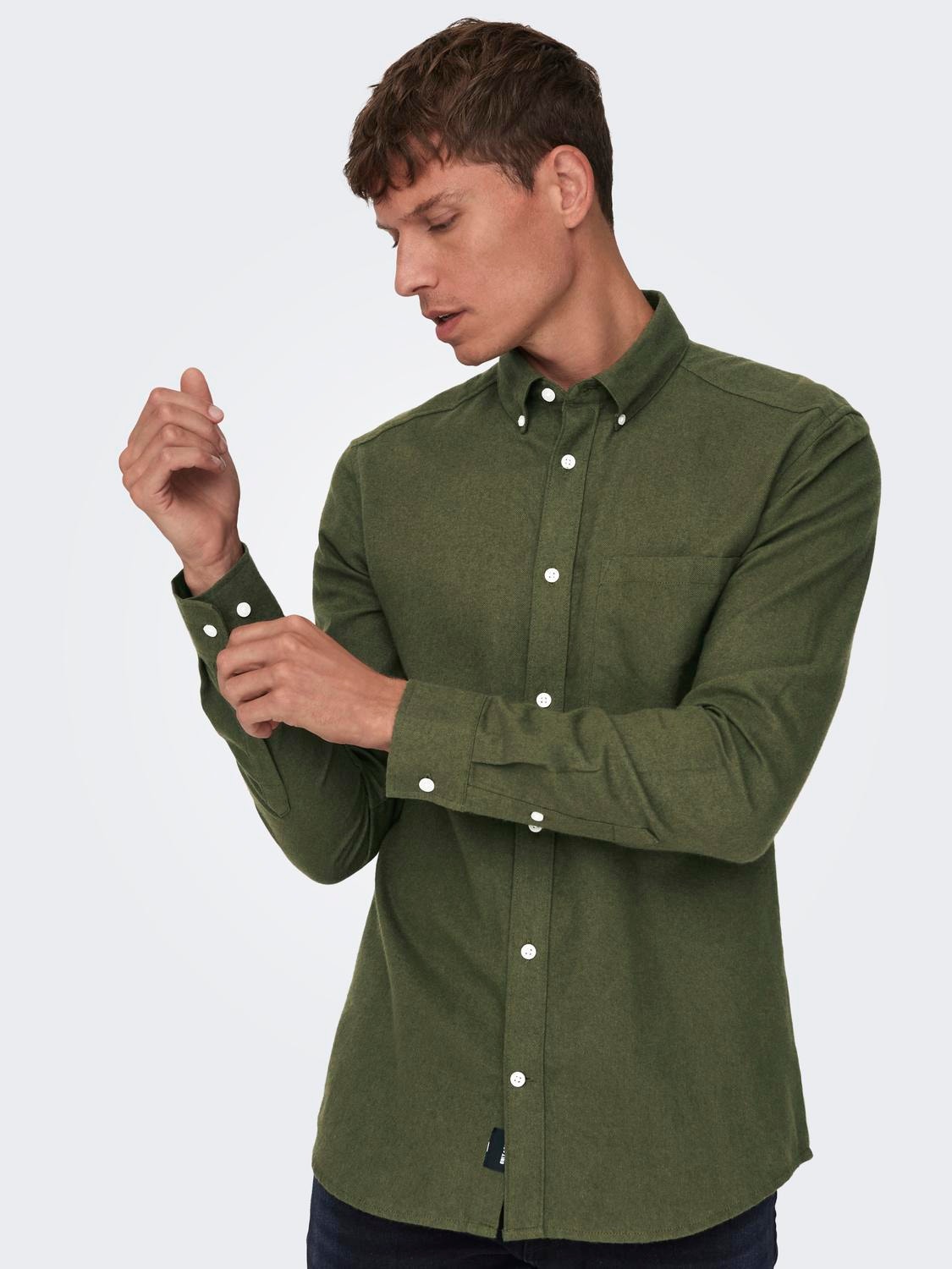 ONLY & SONS Classic shirt -Forest Night - 22027307