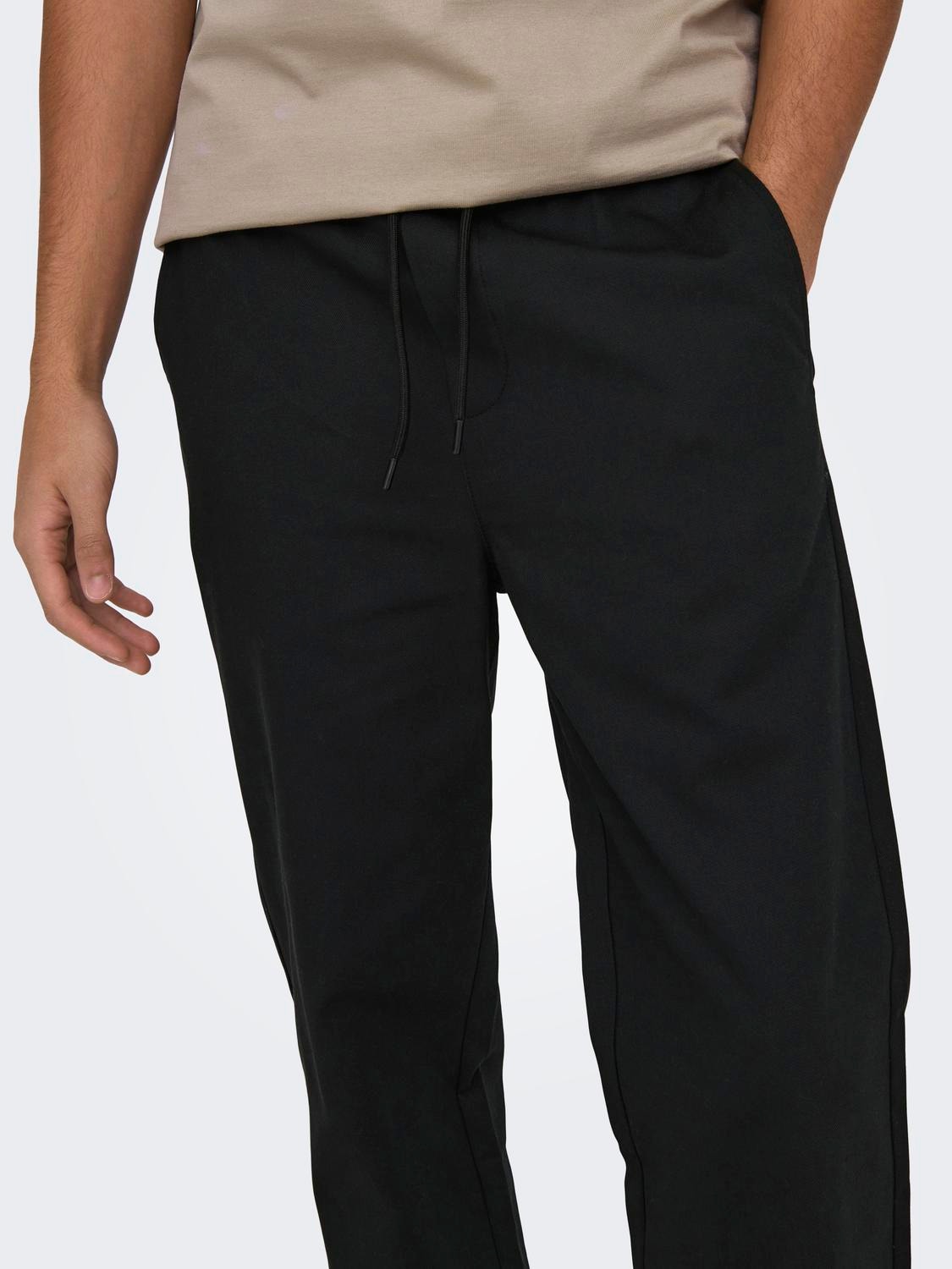 ONLY & SONS Loose Fit Trousers -Black - 22027416
