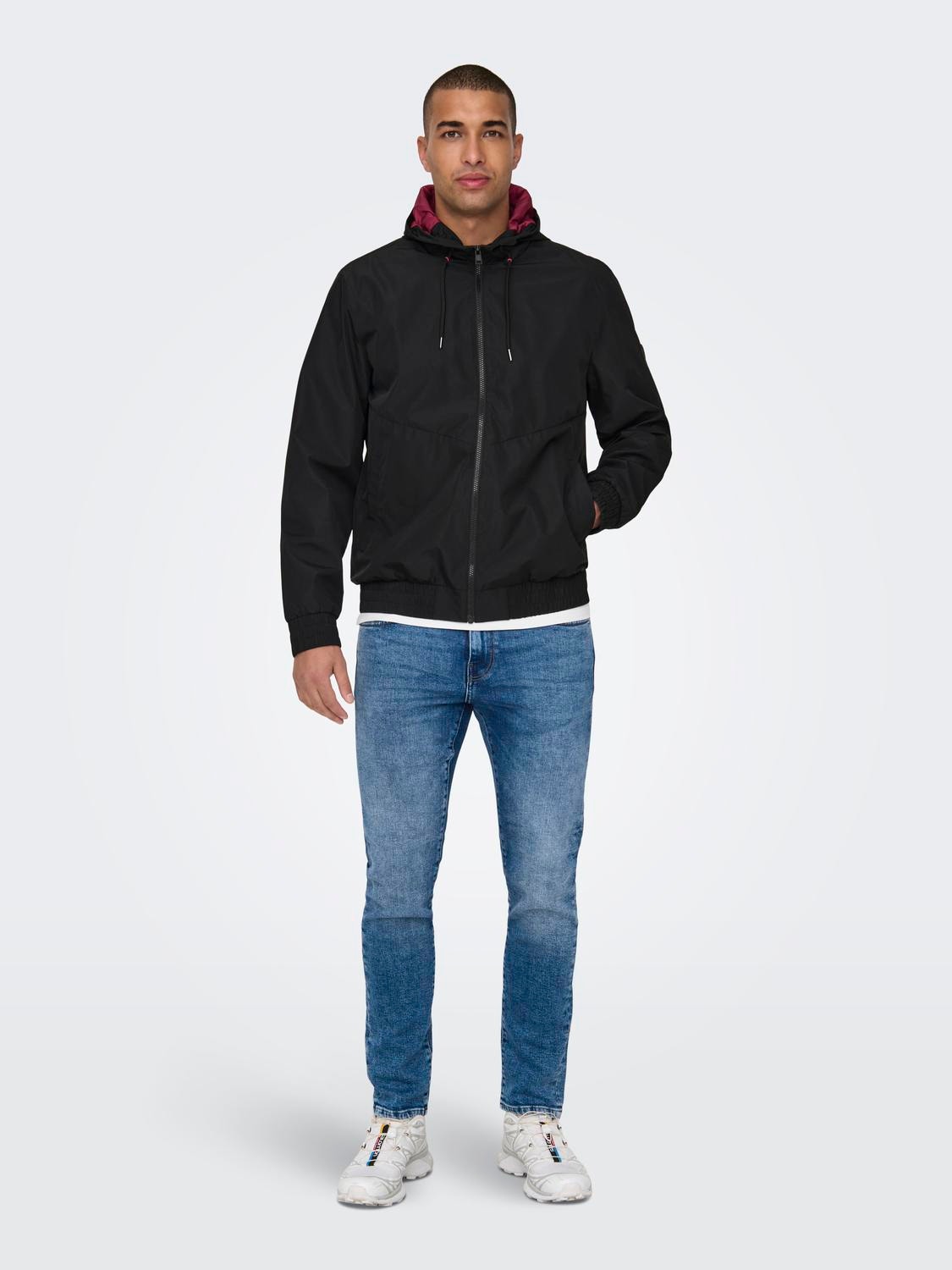 ONLY & SONS Capuchon Jas -Black - 22027457