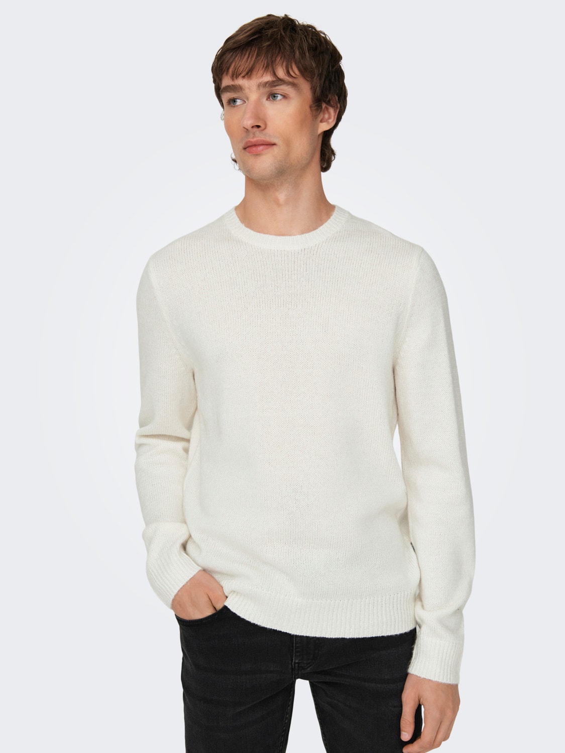 ONLY & SONS Rundhals Pullover -Cloud Dancer - 22027486