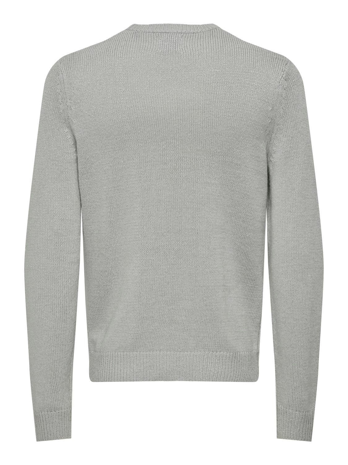 ONLY & SONS Round Neck Pullover -Mirage Gray - 22027486