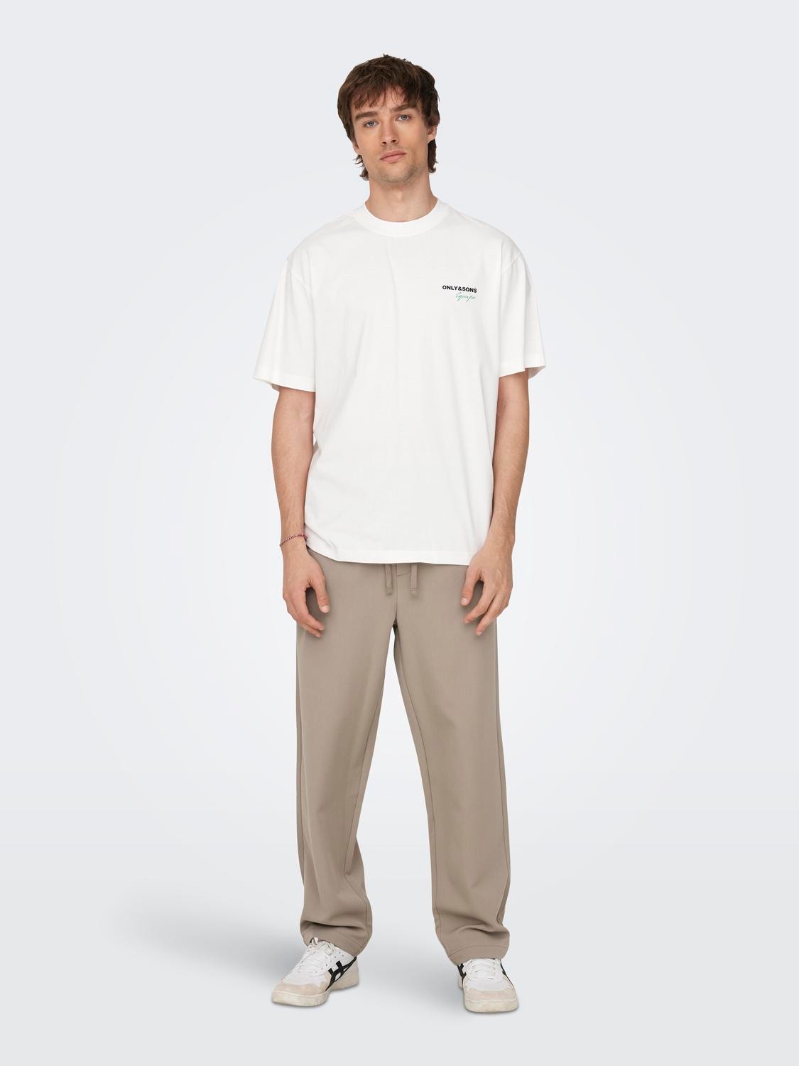 ONLY & SONS Relaxed fit O-hals T-shirts -Cloud Dancer - 22027495