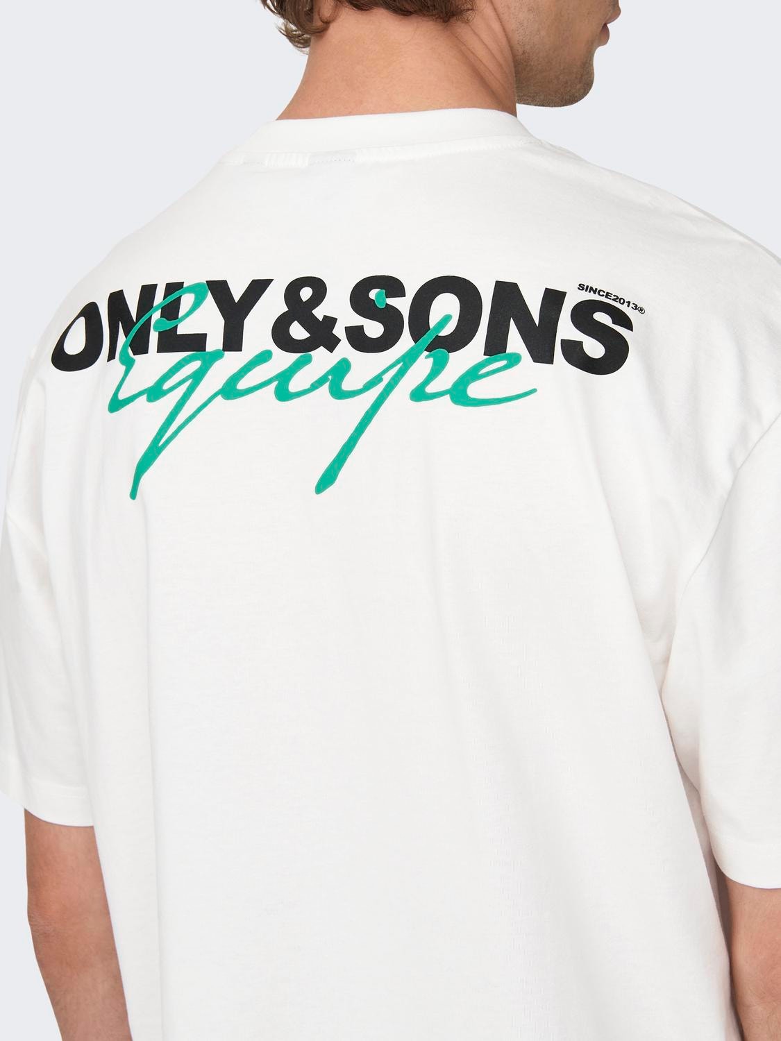ONLY & SONS Avslappnad O-ringning T-shirt -Cloud Dancer - 22027495