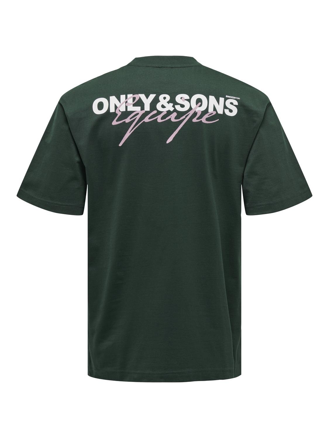 ONLY & SONS Camisetas Corte relaxed Cuello redondo -Darkest Spruce - 22027495