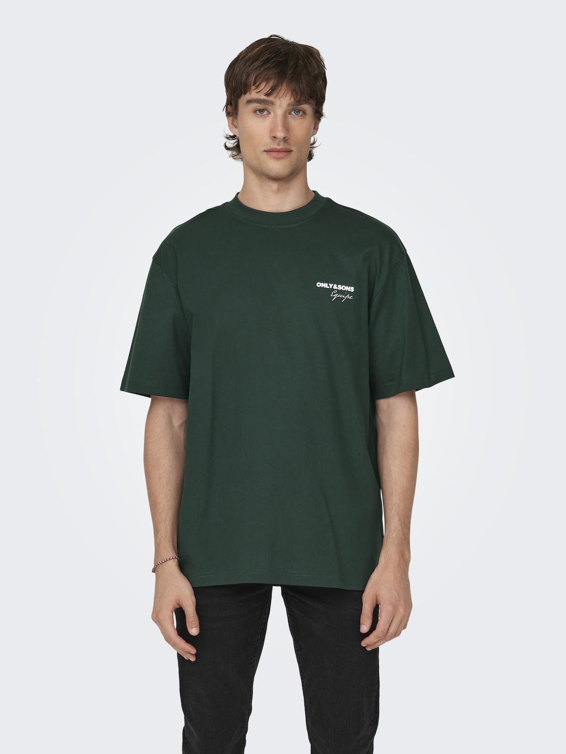 ONLY & SONS Oversized o-neck t-shirt -Darkest Spruce - 22027495