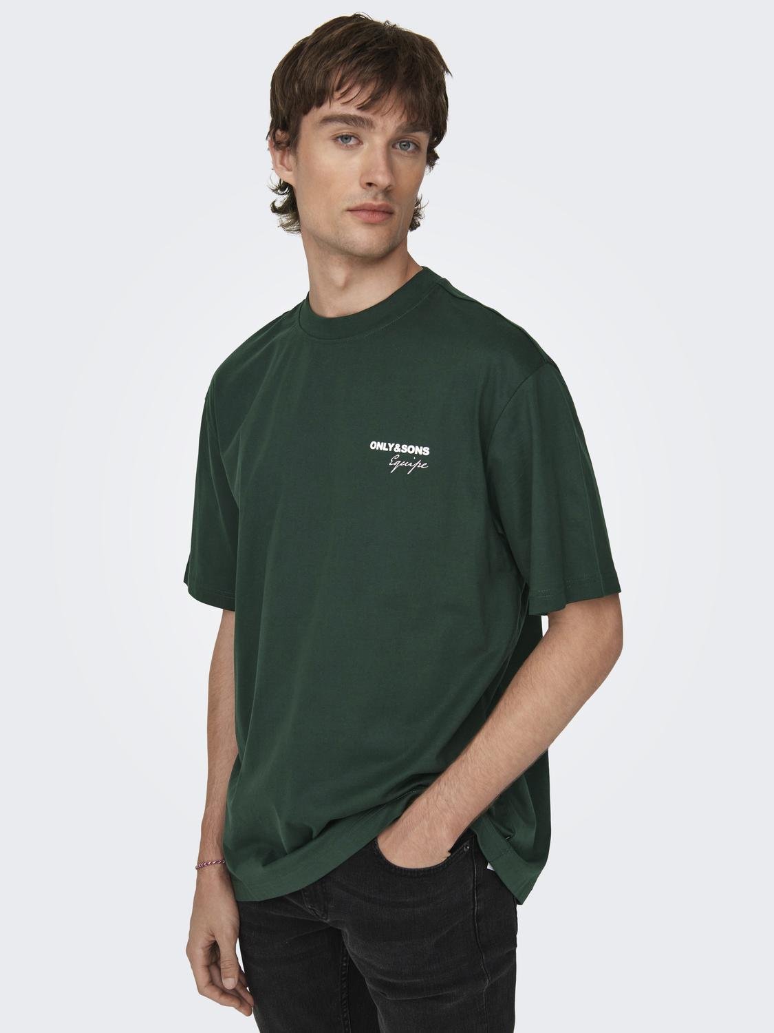 ONLY & SONS Oversized o-neck t-shirt -Darkest Spruce - 22027495