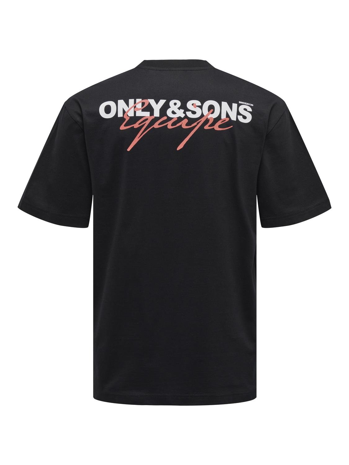 ONLY & SONS Relaxed Fit Round Neck T-Shirt -Black - 22027495