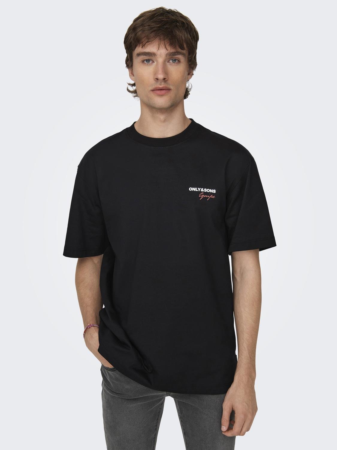 ONLY & SONS Avslappnad O-ringning T-shirt -Black - 22027495