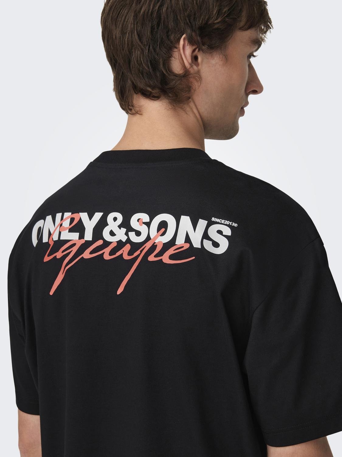 ONLY & SONS Oversized o-neck t-shirt -Black - 22027495