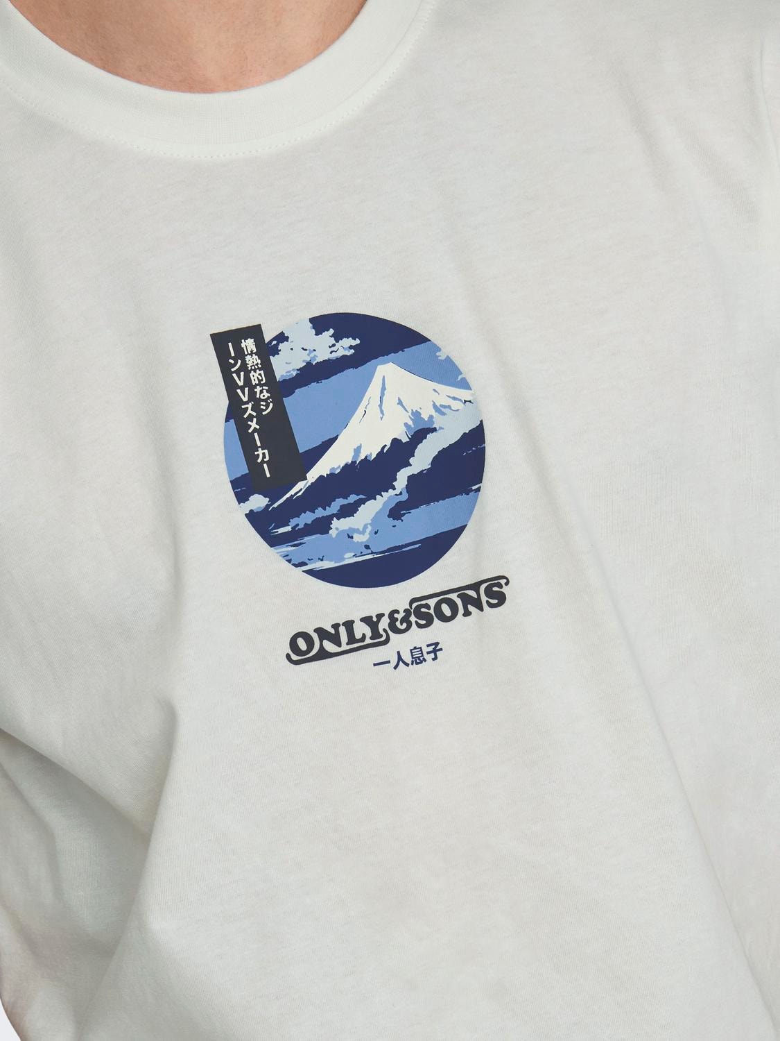 ONLY & SONS O-hals t-shirt -Cloud Dancer - 22027521