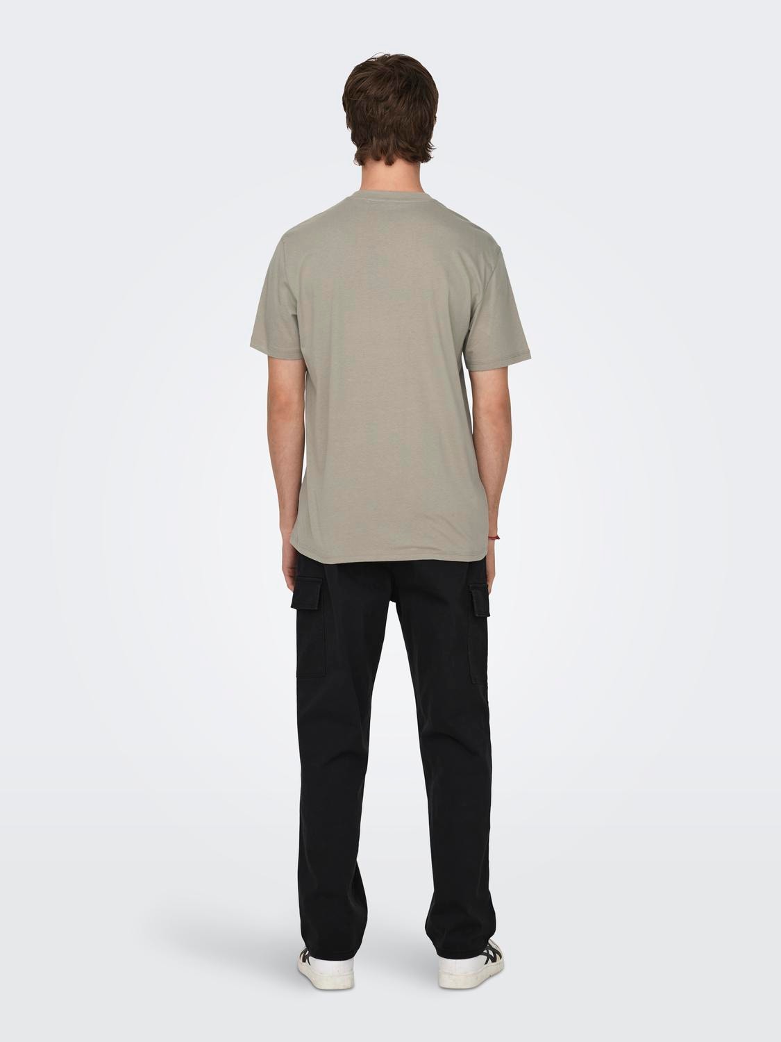 ONLY & SONS Normal geschnitten Rundhals T-Shirt -Vintage Khaki - 22027521