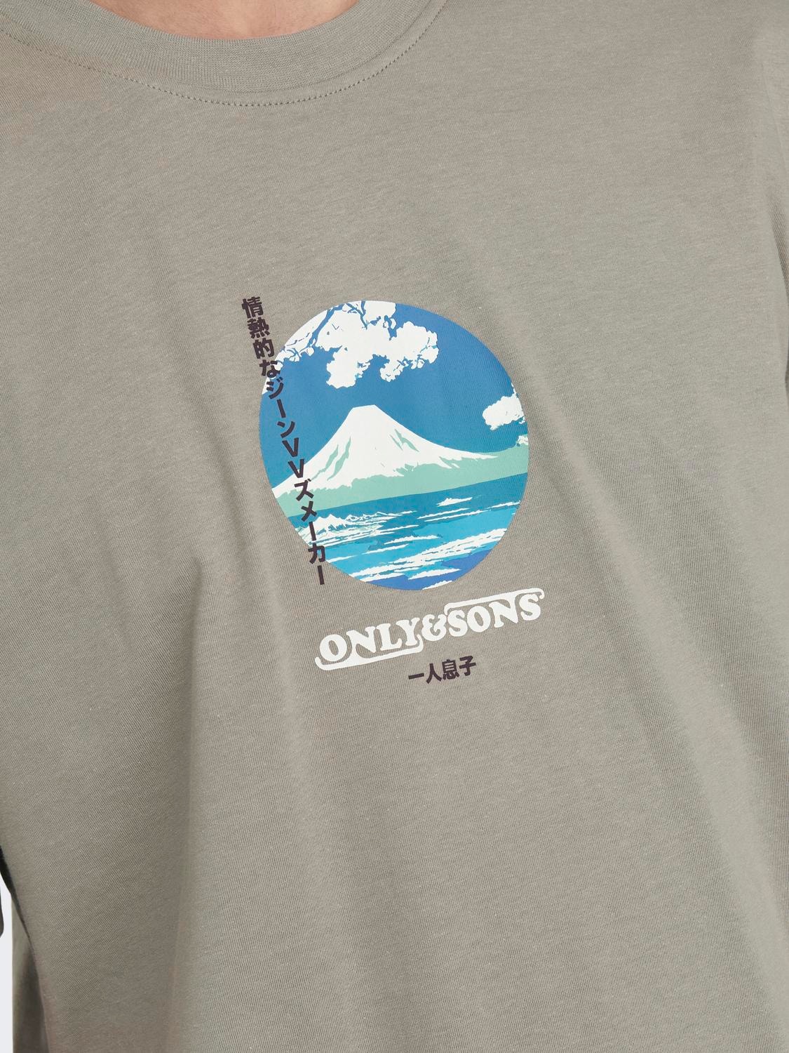 ONLY & SONS O-hals t-shirt -Vintage Khaki - 22027521