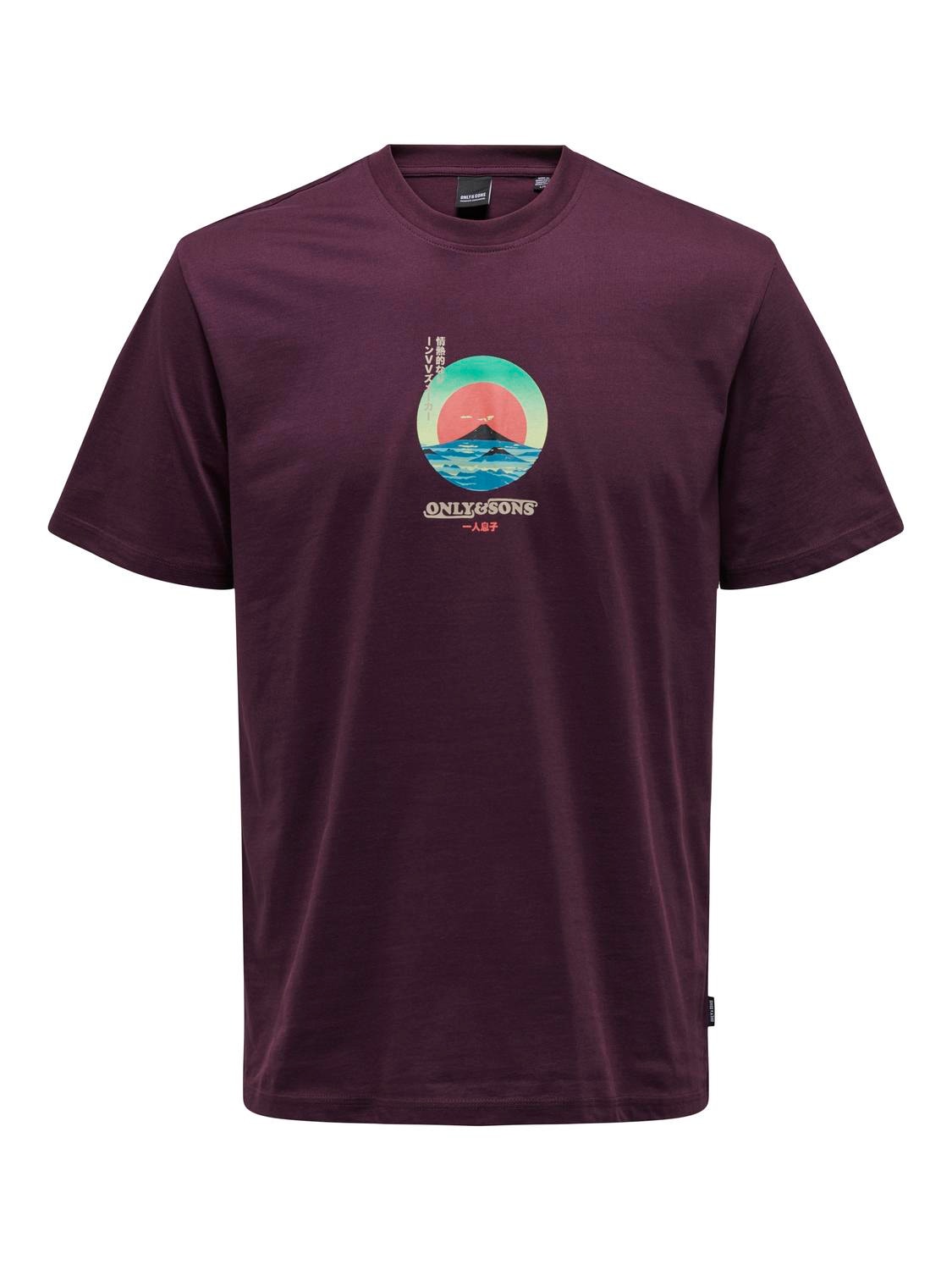 ONLY & SONS Normal geschnitten Rundhals T-Shirt -Winetasting - 22027521