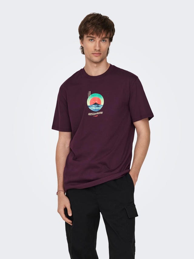 ONLY & SONS Normal geschnitten Rundhals T-Shirt - 22027521