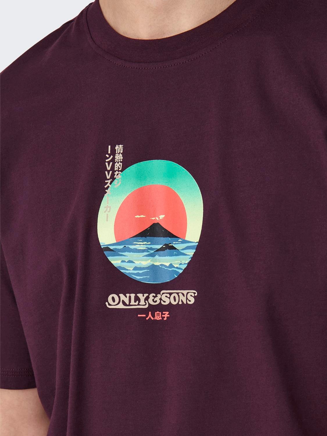 ONLY & SONS Normal passform O-ringning T-shirt -Winetasting - 22027521