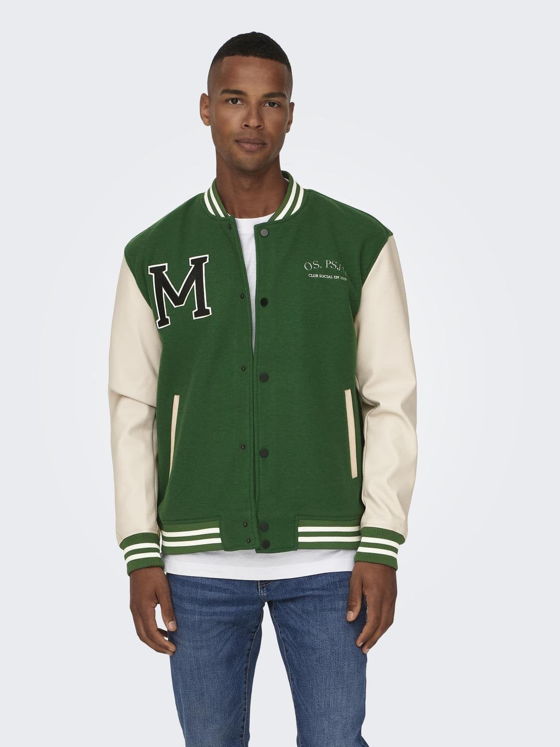 Dark green varsity cheap jacket