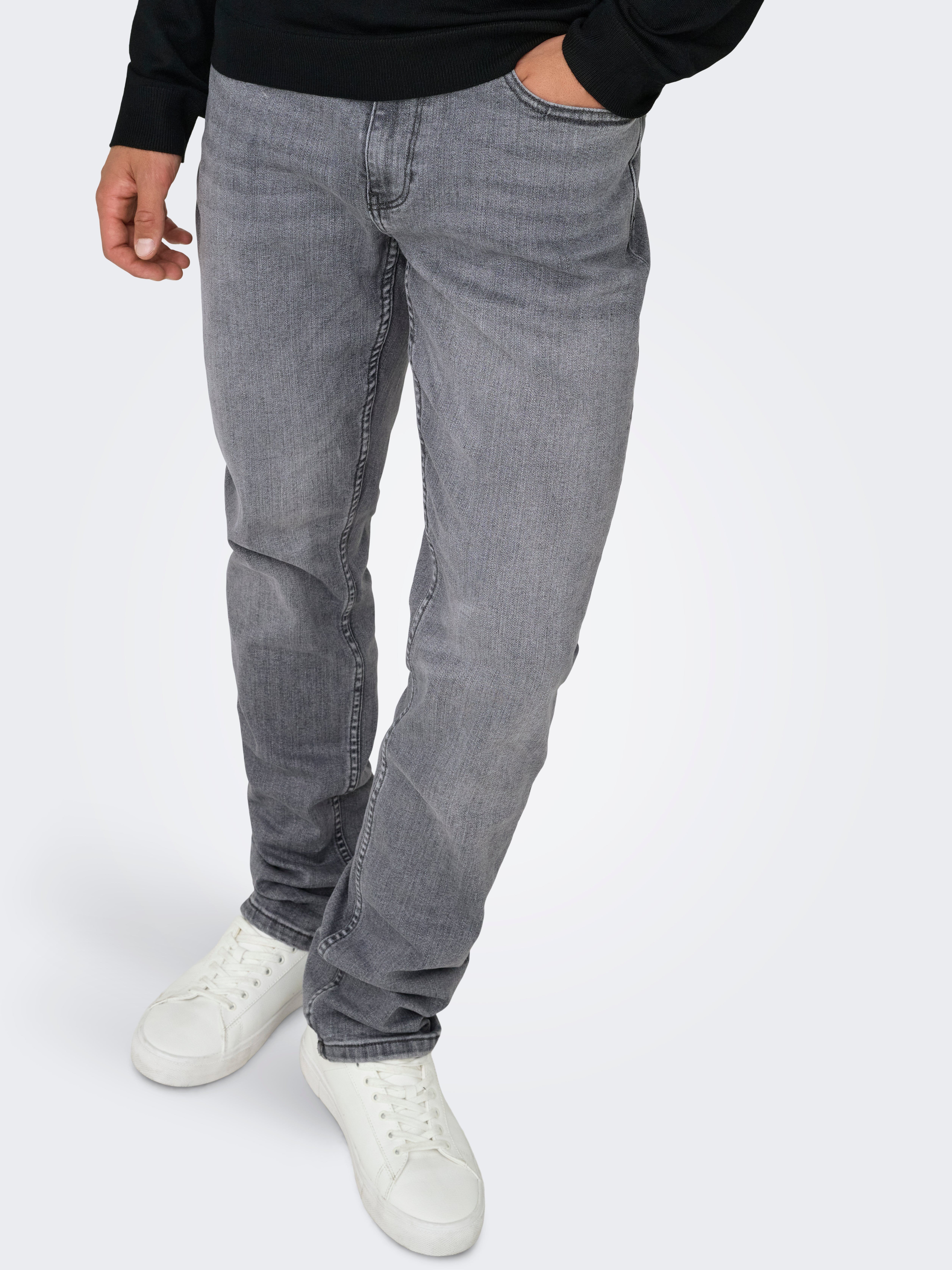 ONSWEFT Mid waist Regular Fit Jeans | Medium Grey | ONLY & SONS®
