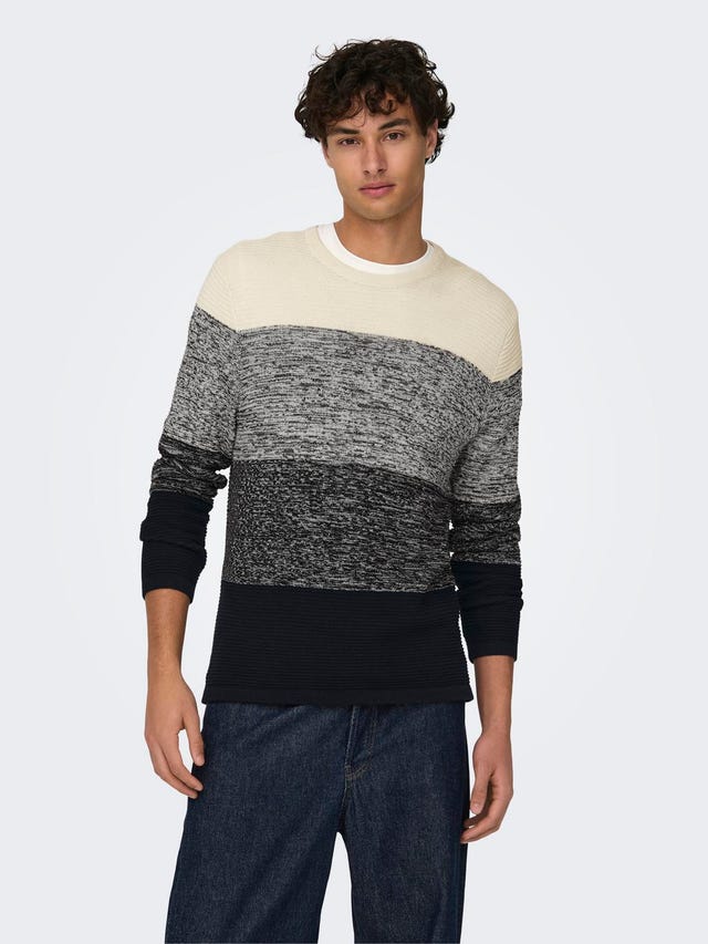 ONLY & SONS O-neck knit pullover - 22027596