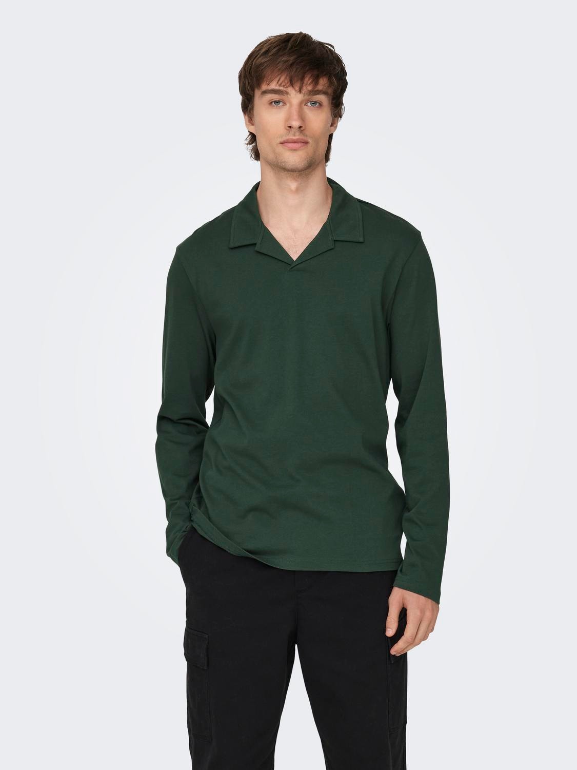 ONLY & SONS Regular Fit Polo T-Shirt -Darkest Spruce - 22027607