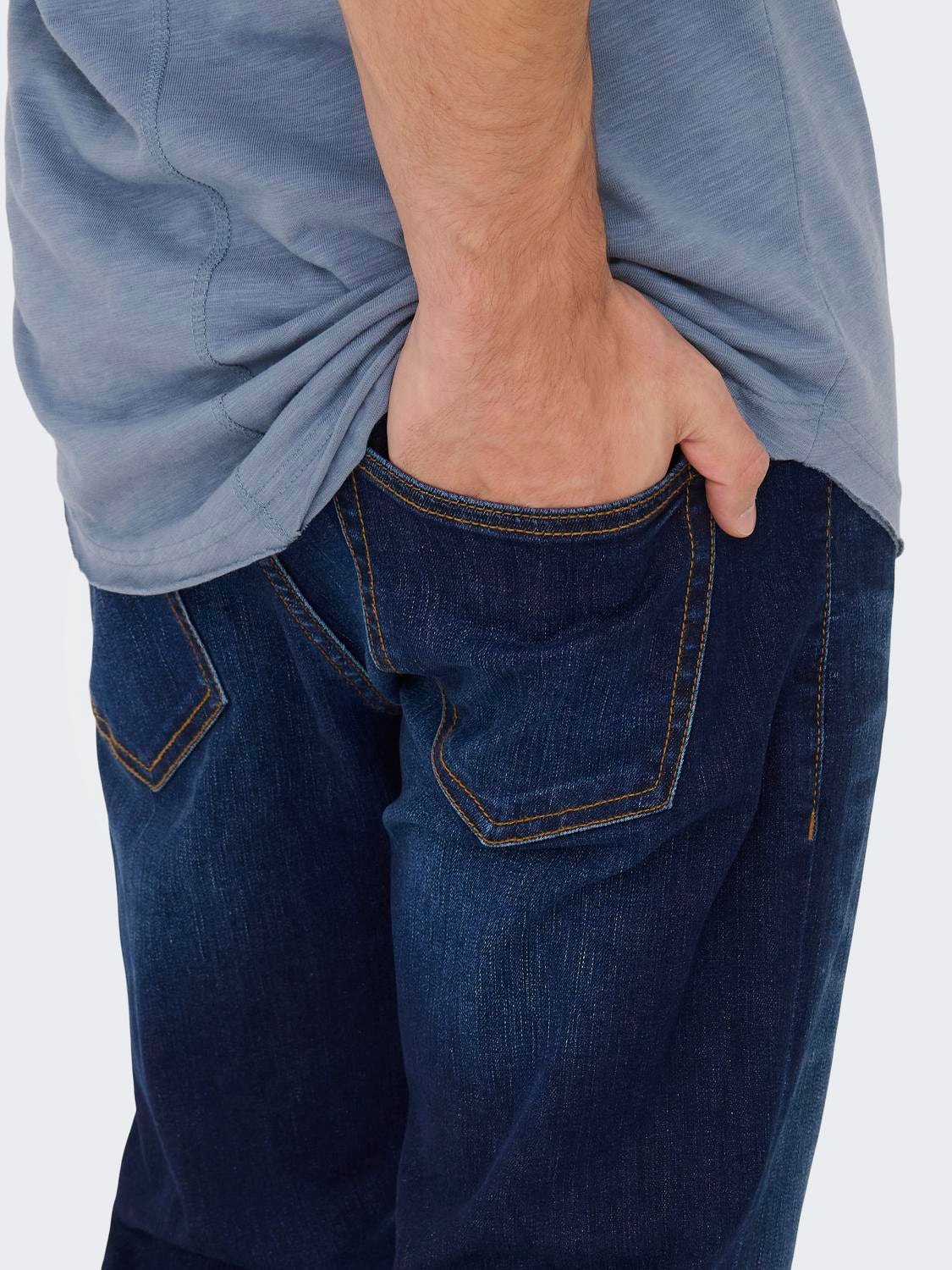 ONLY & SONS Normal geschnitten Jeans -Dark Blue Denim - 22027641
