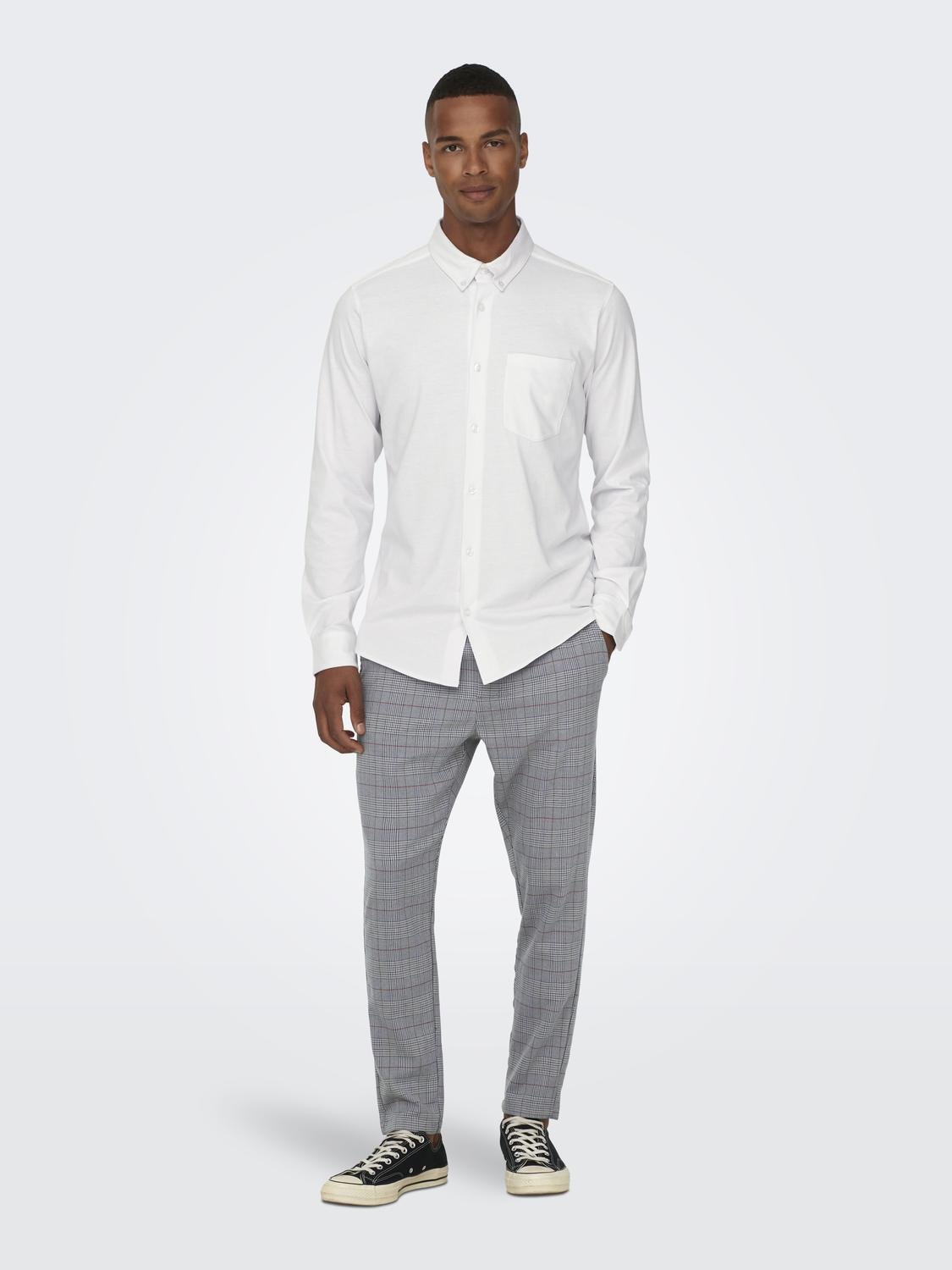 ONLY & SONS Chemises Slim Fit Col boutonné -Bright White - 22027665